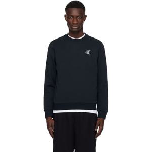 25 FW 몽클레어 남성 네이비 페이딩 로고 모티프 코튼 스웨트셔츠 251111M204014