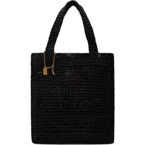 25 FW 끌로에 여성 블랙 썸머 바나나 라피아 토트백 251338F049012