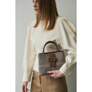 [닥스핸드백] DCBA5E615 브라운 가죽배색 하운드투스체크 토트백