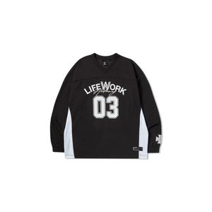 [라이프워크] 메쉬블록 브이넥 긴팔티셔츠_LW251TL320