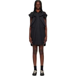 25 FW 사카이 여성 블랙 포플린 미니 드레스 251445F052024