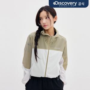 프레시벤트 여성 컬러블럭 크롭 바람막이 (BEIGE) DWWJ94053-BGS