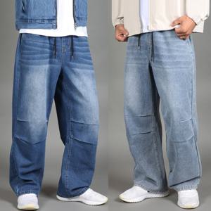 [프랭키뉴욕]남자 와이드 청바지 파라슈트 밴딩 빅사이즈 데님팬