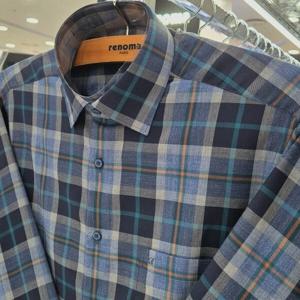[레노마셔츠]일반핏 /긴소매/면 혼방/ 빅 체크 체크 긴팔 셔츠 R