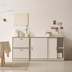 나무뜰 시크레 E0등급 폭깊은 주방 거실 슬라이딩 수납장 1800 세트 BCF017C (착불)