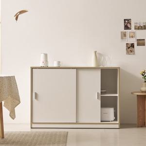 나무뜰 시크레 E0등급 폭깊은 주방 거실 슬라이딩 수납장 1200 BCF011C (착불)