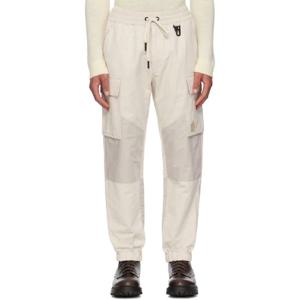 25 FW 몽클레어 남성 Moncler x FRGMT 히로시 후지와라 베이지 코튼   리넨 조깅 카고 팬츠 251826M188002