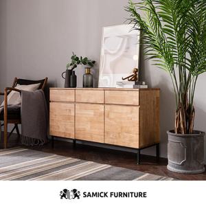 삼익가구 로하스 고무나무 원목 높은 거실장 1200