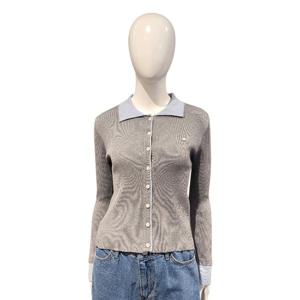 [페이지플린]카라넥배색 골지 니트 가디건(F5ACA515A)