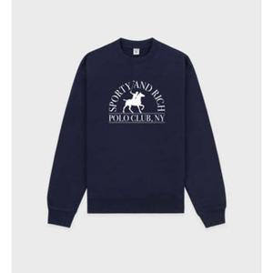 스포티앤리치 긴팔 티셔츠 ST071508501BL32 NAVY GOLD WHITE DOM