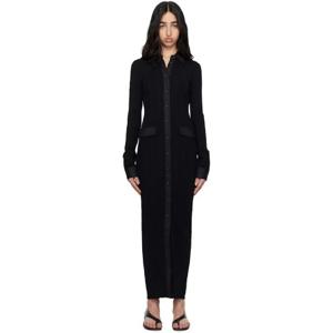 25 FW 토템 여성 블랙 니트 셔츠 맥시 드레스 251771F055016