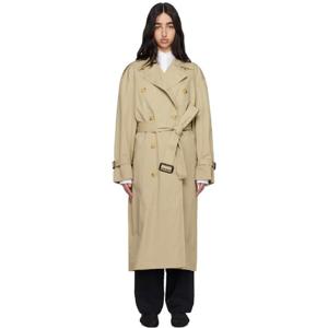 25 FW 토템 여성 카키 크리스프 썸머 트렌치 코트 251771F067002