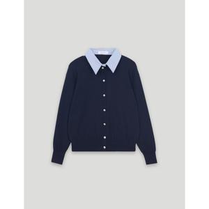 [코데즈컴바인]셔츠카라 배색 장식단추 가디건 (CKA-CD301W2)