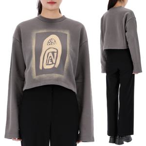 아크네 로고 프린트 크롭 오버핏 맨투맨 AI0118 AFH