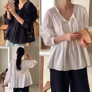 레이스라인타이블라우스 503U067S 빅사이즈 여성의류