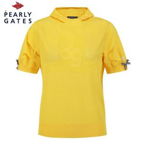 [파리게이츠] [정지효프로 착장] 여성 리본 커프스 후드 반팔 니트