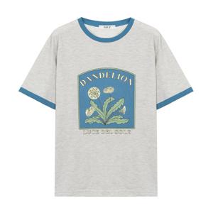 [에이비에프지]프린팅 배색 포인트 반팔 면 티셔츠 APZ2QK47F