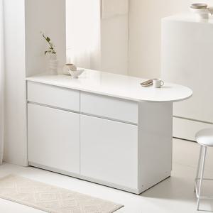 나무뜰 시오 E0 이지수납 광파오븐 반타원 아일랜드 홈바 식탁 렌지대 수납장 1500X600 YDF270C (착불)