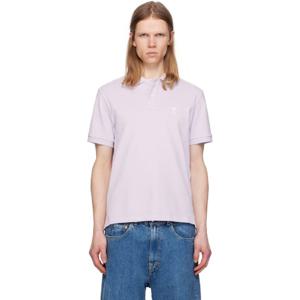 AMI Paris 폴로셔츠 퍼플 코튼 아미 드 꾀흐 폴로 셔츠 251482M212003