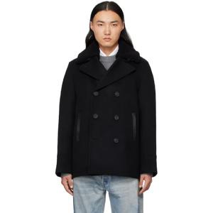 맥케이지 코트 블랙 콜 피코트 242015M176001