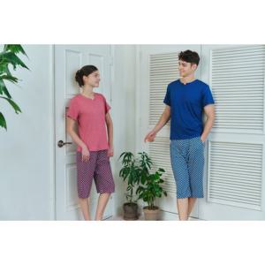 비너스 (커플인견상의)한여름 계속 시원한 느낌 커플 반팔상의 홈웨어-VEV3930FM