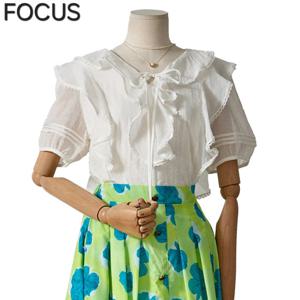 [포커스]레이스프릴블라우스 FM5D7BL0097_SH