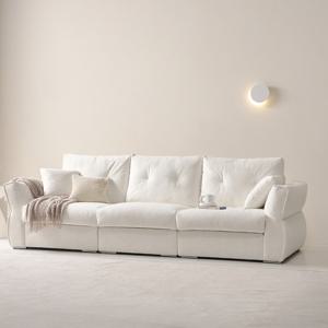 [쿠션 2개 증정][슬레코폼] COM401 소플레 구스 밀키 소파 4인용