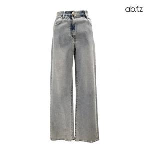 [에이비에프지]백 레터링 포인트 일자핏 아이스워싱 데님 팬츠 APZ2QE31D