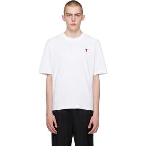 AMI Paris 티셔츠 화이트 아미 드 꾀흐 티셔츠 241482M213014