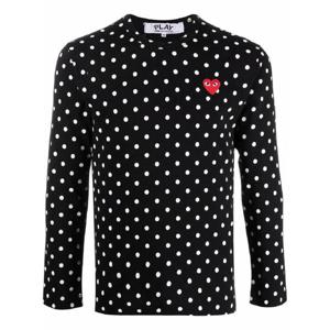 25 FW 꼼데가르송 폴카 도트 프린트 긴소매 티셔츠 AZT166BLACK TP437835540