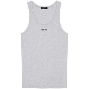 25 FW 베르사체 로고 자수 골지 탱크 탑 10131251A09410 TP432180191