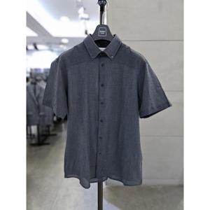 바쏘옴므 세이브존03 바쏘옴므 남자 여름 시어서커 차콜그레이 반팔 셔츠 BSAGZ2TT23A