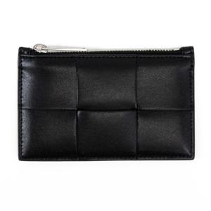 보테가베네타 인트레치아토 카세트 지퍼 카드 블랙 레더지갑 679843 VBWD3 8803