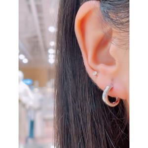 미니골드 실버+14K 폴링밴드 링귀걸이 MEM22005