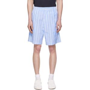 25 FW 쟈크뮈스 남성 화이트   블루 라 크루아제르 더 알로에 쇼츠 251553M193004