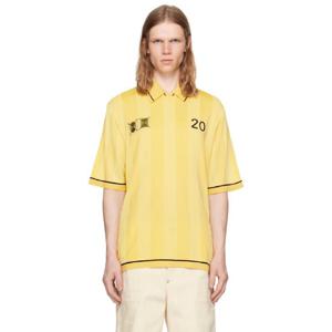 25 FW 쟈크뮈스 남성 옐로우 라 크루아제르 더 리가 폴로 셔츠 251553M212005