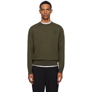 25 FW 몽클레어 남성 카키 모노그램 자수 코튼 스웨터 252111M201005