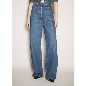 26 SS 프라다 트라이앵글 로고 하드웨어 벌룬 데님 진 블루 GFP519 12OY F0008