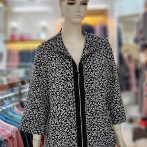 [세리아]블랙 카라 프린팅 7부 소매 재킷 252401