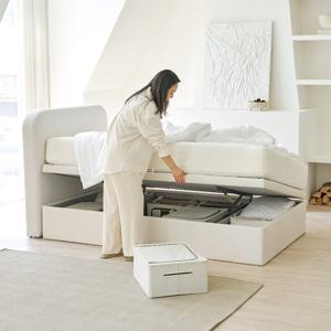 아씨방가구 플랜스 원룸 패브릭 수납 호텔 리프트업 침대 SS(본넬)