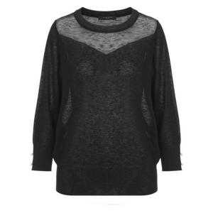 미니멈 세이브존07 벌룬 시스루 니트 MXBGKU3190-BK