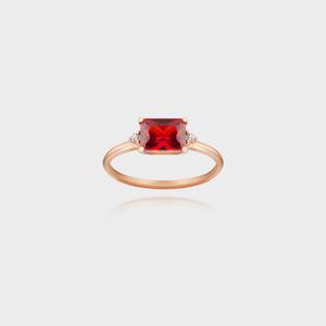 베티블루 585 750 18k 가넷 큐빅 여자 링 반지