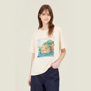 [베네통]수채화 프린팅 티셔츠 (BATS57531)