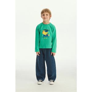 [베네통 키즈] 데님 배기 팬츠 QADP01541BL_블루