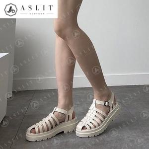 [애슬릿] 꼬임 T 스트랩 메리제인 여성 통굽 여름 샌들