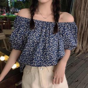 [샵앤][샵앤] 여성 오프숄더 플라워 잔꽃 블라우스 WDMS-WBL-TS1