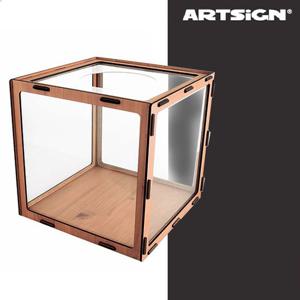 조립식 DIY 응모함 만들기 갈색우드 명함상자 투표함 음모함