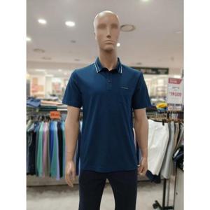 크로커다일 세이브존05 피케 조직 솔리드 요꼬에리 반팔 블루 티셔츠 AATS2404 34