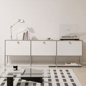 포스트모던 발렌 미드센츄리 1단오픈 모듈 거실장 2310 2단