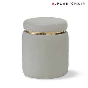 [에이플랜체어]S3 가죽 원형 골드라인 화장대 스툴 의자(SG362)